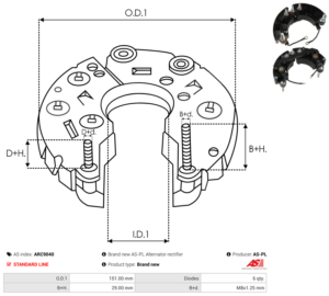 Pont de diode alternateur ARC9040