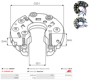 Pont de diode alternateur ARC9041