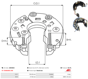 Pont de diode alternateur ARC9043