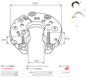 Pont de diode alternateur ARC9045