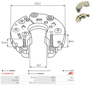 Pont de diode alternateur ARC9046