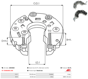 Pont de diode alternateur ARC9048