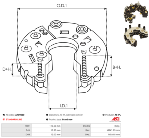 Pont de diode alternateur ARC9050