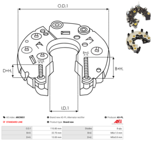 Pont de diode alternateur ARC9051
