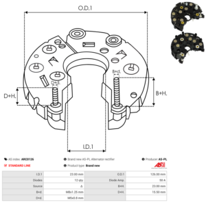 Pont de diode alternateur ARC0126