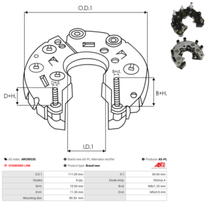 Pont de diode alternateur ARC9053S