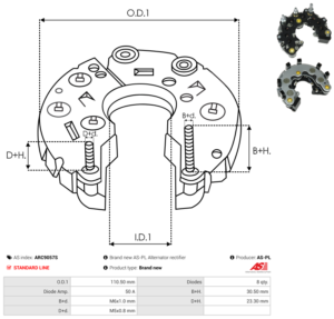 Pont de diode alternateur ARC9057S