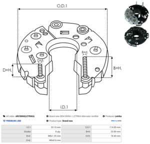 Pont de diode alternateur ARC9060(LETRIKA)