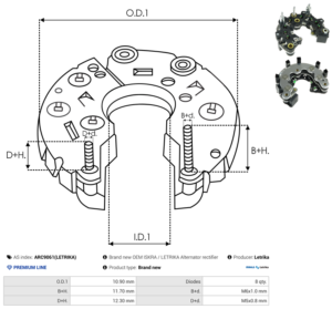 Pont de diode alternateur ARC9061(LETRIKA)