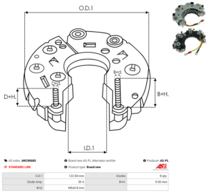 Pont de diode alternateur ARC9068S