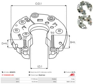 Pont de diode alternateur ARC6076