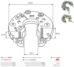 Pont de diode alternateur ARC6077