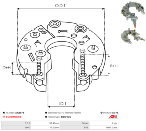 Pont de diode alternateur ARC6078
