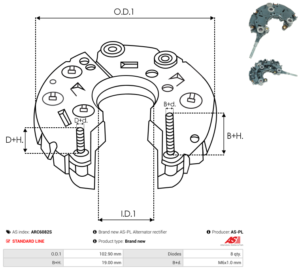 Pont de diode alternateur ARC6082S