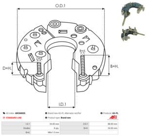 Pont de diode alternateur ARC6083S