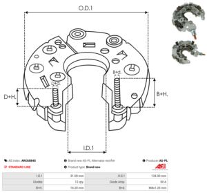 Pont de diode alternateur ARC6084S