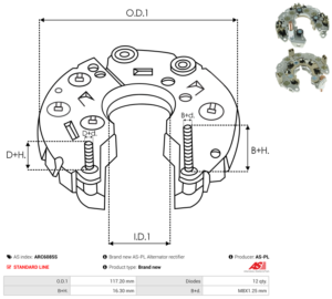 Pont de diode alternateur ARC6085S