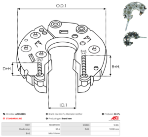 Pont de diode alternateur ARC6086S