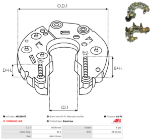 Pont de diode alternateur ARC6087S