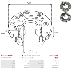 Pont de diode alternateur ARC6090S