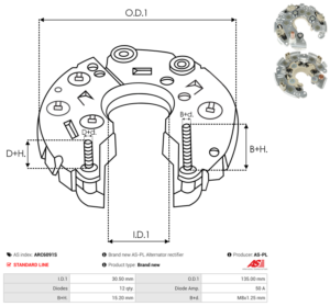Pont de diode alternateur ARC6091S