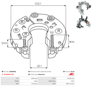 Pont de diode alternateur ARC6092S