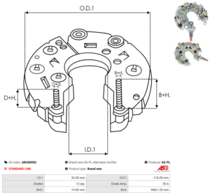 Pont de diode alternateur ARC6095S
