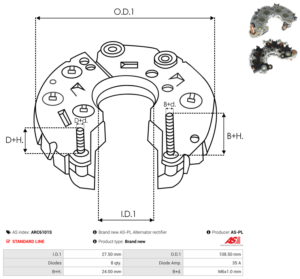 Pont de diode alternateur ARC6101S