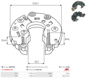 Pont de diode alternateur ARC6103S