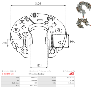 Pont de diode alternateur ARC6104S