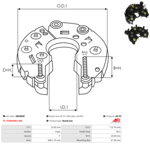 Pont de diode alternateur ARC0030