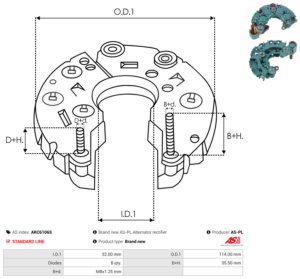Pont de diode alternateur ARC6106S