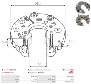 Pont de diode alternateur ARC6107S