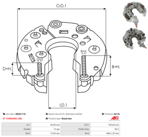 Pont de diode alternateur ARC6111S