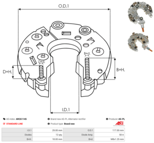 Pont de diode alternateur ARC6114S