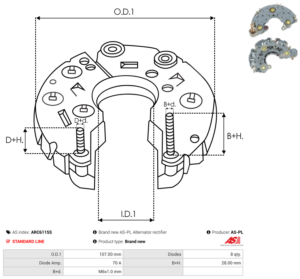Pont de diode alternateur ARC6115S