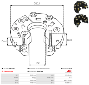 Pont de diode alternateur ARC0131
