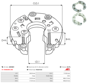 Pont de diode alternateur ARC9001