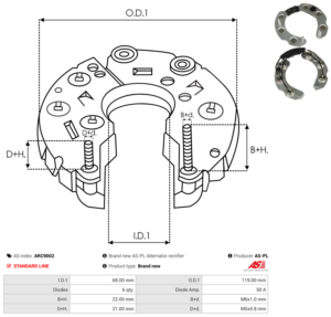 Pont de diode alternateur ARC9002
