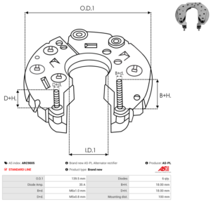 Pont de diode alternateur ARC9005