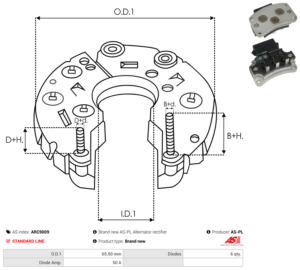 Pont de diode alternateur ARC9009