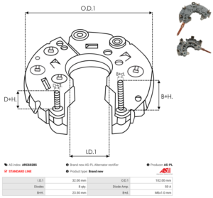 Pont de diode alternateur ARC6028S