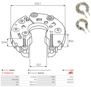 Pont de diode alternateur ARC6031