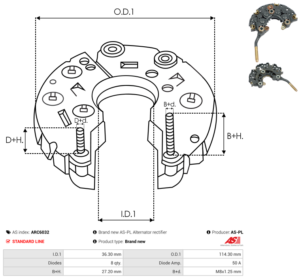 Pont de diode alternateur ARC6032