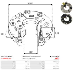 Pont de diode alternateur ARC6033