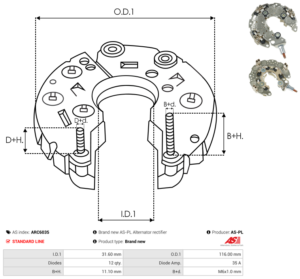 Pont de diode alternateur ARC6035
