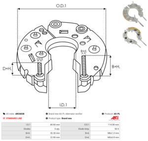 Pont de diode alternateur ARC6038