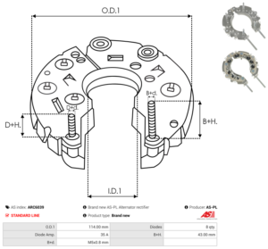 Pont de diode alternateur ARC6039