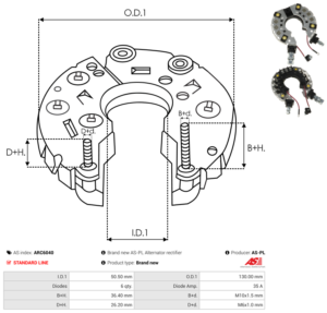 Pont de diode alternateur ARC6040