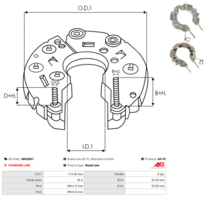 Pont de diode alternateur ARC6041
